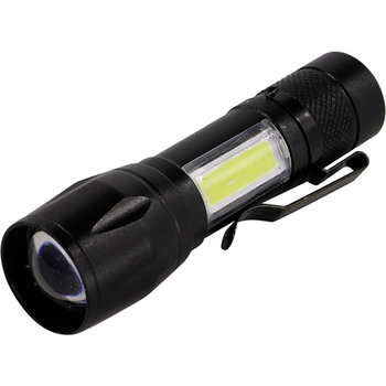 Светодиодный алюминиевый фонарь Smartbuy 3Вт LED+ 3 Вт COB, AA, черный (SBF-104)/180 - Магазин электротехнических товаров Проф Ток