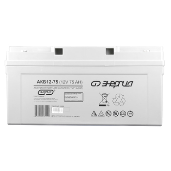 Аккумулятор для ИБП Энергия АКБ 12-75 (тип AGM) - ИБП и АКБ - Аккумуляторы - Магазин электротехнических товаров Проф Ток