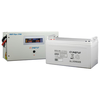 Комплект ИБП Инвертор Энергия ИБП Pro 1700 + Аккумулятор 100 АЧ - ИБП и АКБ - ИБП для котлов - Магазин электротехнических товаров Проф Ток
